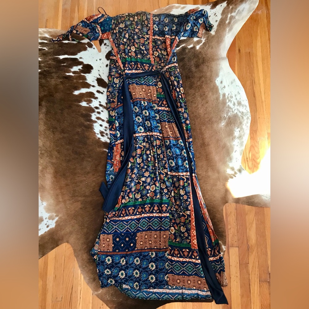 Urban Outfitters Dress Forum Paisley Bohemian Maxi Dress Sz S - Picture 7 of 10